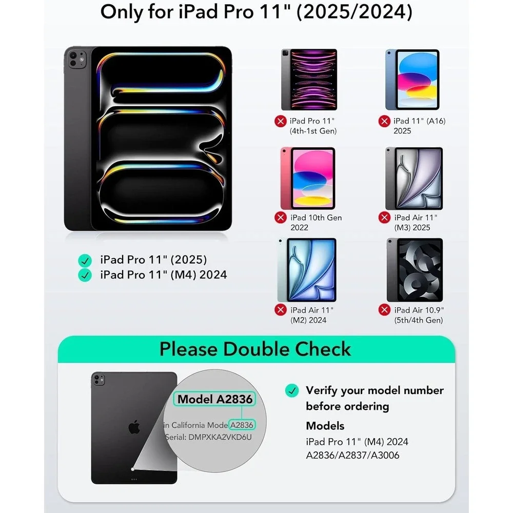 iPad Pro 11 M4 2024 Case w Keyboard Trackpad Backlit